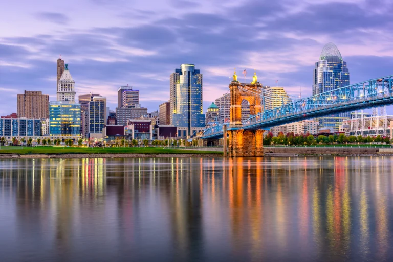 Cincinnati Ohio Skyline From The River