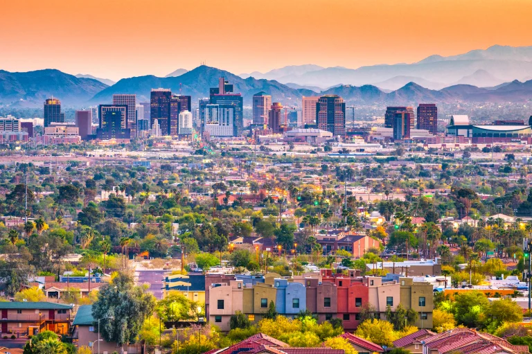 Phoenix Arizona Skyline At Dusk