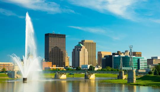 Dayton, Ohio Skyline From The River