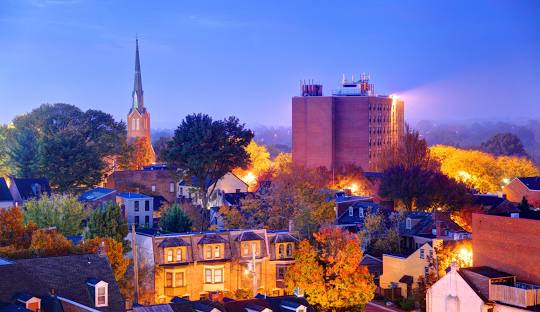 Lancaster, Pennsylvania City At Night