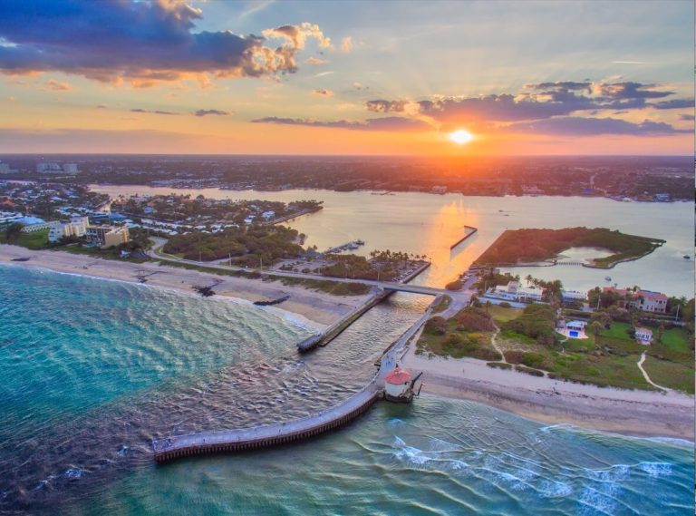 Boynton Beach, Florida Inlet At Sunset