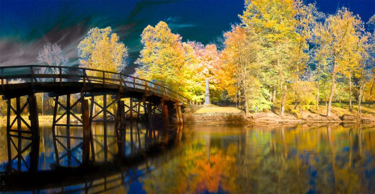 Bridge Over A River In Concord, Massachusetts