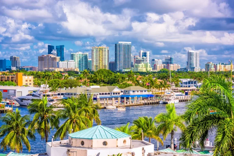 Fort Lauderdale, Florida Skyline On A Sunny Day