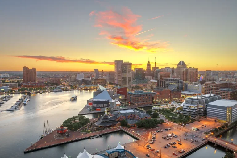 Beautiful Sunset Over Baltimore Maryland